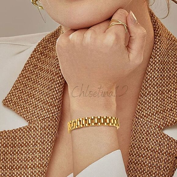 New ChunkyâGold/SilverâChainâLinkâBracelet - Picture 14 of 16